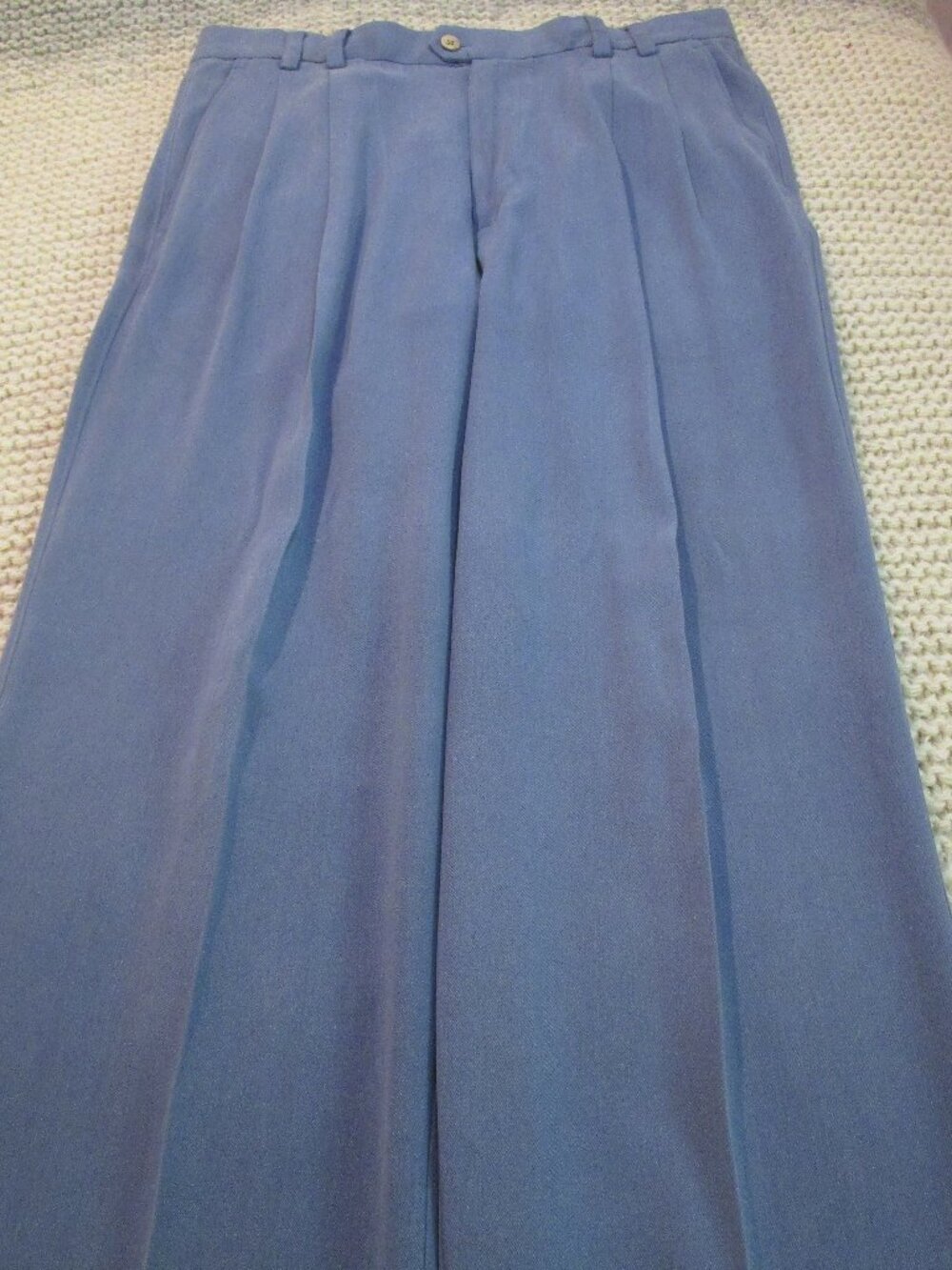 100% Silk Smoke Blue Joey Richi Dress Slacks 32x36